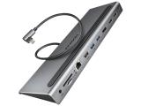 Описание и цена на аксесоари Axagon HMC-4KX3 USB-C 5Gbps TRIPLE 4K DISPLAY 11in1 hub