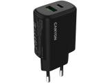 Описание и цена на зарядни устройства Canyon charger OnCharge 250 25W 1xPD 1xQC EU Black