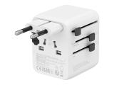 Canyon Travel Adapter OnTour 20 EU/UK/US/AUS 20W White снимка №2 Canyon Travel Adapter OnTour 20 EU/UK/US/AUS 20W White снимка №2