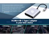 VCom Docking Station USB-C 4-in-1 - CU450S снимка №3 VCom Docking Station USB-C 4-in-1 - CU450S снимка №3