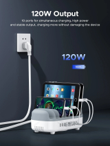 Orico Orico зарядна станция за мобилни устройства Charger Station 220V - 10 x USB 120W white - DUK-10P-EU-WH DUK-10P-EU-WH NEW снимка №5