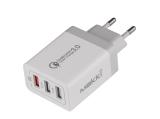 Описание и цена на зарядни устройства Makki Fast Charger - QC3.0+2xUSB 30W White