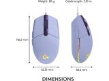 Logitech G203 Lightsync Gaming Mouse Lilac 910-005853 USB оптична снимка №5 Logitech G203 Lightsync Gaming Mouse Lilac 910-005853 USB оптична снимка №5