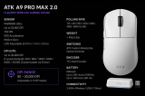ATK ATK професионална геймърска мишка Wireless Gaming Mouse A9 Pro Max 2.0 Tri-mode Nearlink - 8K, White ATK-A9-PRO-MAX-2.0-WH NEW usb оптична снимка №4