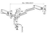Digitus Universal Triple Monitor Table Mount DA-90363 снимка №3
