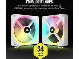Corsair iCUE LINK QX140 RGB 140mm PWM PC Fans Starter Kit with iCUE LINK System Hub - White снимка №6