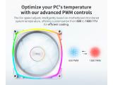 Montech RX140 PWM REVERSE Fan ARGB White снимка №2