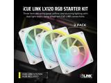 Corsair iCUE LINK LX120 RGB 120mm PWM 3x Fans Starter Kit - White снимка №6