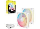 Corsair iCUE LINK LX140-R RGB PWM Reverse Fans 2x pack White снимка №2