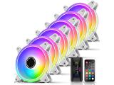 Описание и цена на вентилатори &raquo; комплект EZDIY-FAB Moonlight White RGB PWM 120mm - 6 Pack