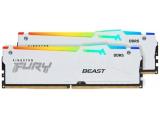 64GB = KIT 2X32GB DDR5 5200 за компютър Kingston FURY Beast White RGB Intel XMP KF552C40BWAK2-64 снимка №2