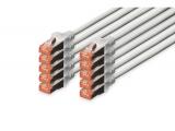 Описание и цена на лан кабел Digitus CAT 6 S/FTP patch cord 25cm, gray, 10 units