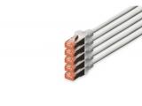 Описание и цена на лан кабел Digitus CAT 6 S/FTP patch cord 7m, gray, 5 units