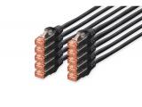 Описание и цена на лан кабел Digitus CAT 6 S/FTP patch cord 25cm, 10 units, black