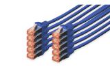 Описание и цена на лан кабел Digitus CAT 6 S/FTP patch cord 0.5m, 10 units, blue