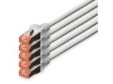 Описание и цена на лан кабел Digitus CAT 6 S/FTP patch cords 10 m, 5 units, gray