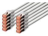 Описание и цена на лан кабел Digitus CAT 6 S/FTP patch cords 3m, 10 units, Grey
