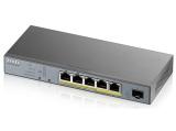 Описание и цена на 6 port ZyXEL GS1350-6HP, 6-портов, Gigabit, Управляем, PoE 60W
