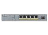 ZyXEL GS1350-6HP, 6-портов, Gigabit, Управляем, PoE 60W снимка №2