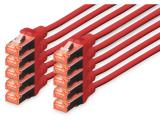 Описание и цена на лан кабел Digitus CAT 6 S/FTP patch cords 0.5m, 10 units, red