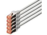 Описание и цена на лан кабел Digitus CAT 6 S/FTP patch cord 20m, 5 units, grey