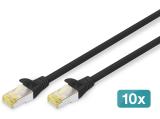 Описание и цена на лан кабел Digitus CAT 6A S/FTP patch cords 3m, 10 pieces, black