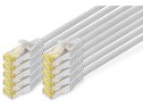Описание и цена на лан кабел Digitus CAT 6A S/FTP patch cords 3m, 10 pieces, grey