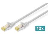 Digitus CAT 6A S/FTP patch cords 3m, 10 pieces, grey снимка №2 Digitus CAT 6A S/FTP patch cords 3m, 10 pieces, grey снимка №2