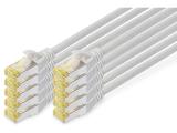 Описание и цена на лан кабел Digitus CAT 6A S/FTP patch cords 1m, 10 pieces, grey