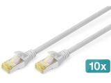 Digitus CAT 6A S/FTP patch cords 1m, 10 pieces, grey снимка №2 Digitus CAT 6A S/FTP patch cords 1m, 10 pieces, grey снимка №2