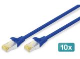 Digitus CAT 6A S/FTP patch cords 3m, 10 pieces, blue снимка №2 Digitus CAT 6A S/FTP patch cords 3m, 10 pieces, blue снимка №2