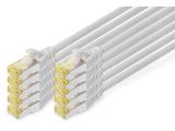 Описание и цена на лан кабел Digitus CAT 6A S/FTP patch cords 5m, 10 pieces, grey