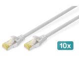 Digitus CAT 6A S/FTP patch cords 5m, 10 pieces, grey снимка №2