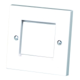 Описание и цена на аксесоари Brand-Rex Панел 80mm x 80mm Single Gang European Faceplate - 50mm x 50mm apature - White NEW