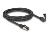 Описание и цена на лан кабел DeLock RJ45 Network Cable Cat.8.1 S/FTP 90° downwards angled / straight 2 m black