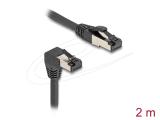 DeLock RJ45 Network Cable Cat.8.1 S/FTP 90° downwards angled / straight 2 m black снимка №2
