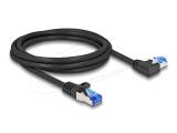 Описание и цена на лан кабел DeLock RJ45 Network Cable Cat.6A S/FTP straight / left angled 2 m black