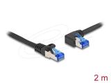 DeLock RJ45 Network Cable Cat.6A S/FTP straight / left angled 2 m black снимка №2