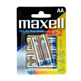 Описание и цена на Батерии и зарядни Maxell Алкална батерия AA LR-6, 4+2 бр. в опаковка 