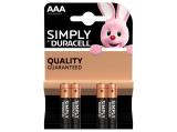Описание и цена на Батерии и зарядни DURACELL Simply LR03 /4 бр. в блистер/ 