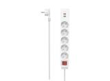 Описание и цена на Адаптер HAMA Разклонител USB-C/USB-A 3.4A 5 гн. бял 1.4m 